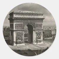 Paris vintage Arc de Triomphe 1943 Classic Round Sticker