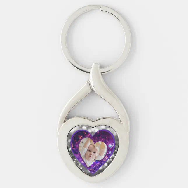 Heart gems photo  keychain