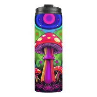 Psychedelic Vibrant Colorful Retro Mushrooms Thermal Tumbler