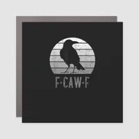 F-Caw-F Crow Bird Retro Moon Vintage F-Caw-F Car Magnet