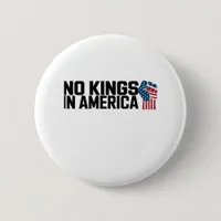No Kings In America USA Vintage Graphic Button