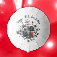 Happy 50th Birthday Red and Black Roses | Balloon