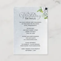 Rustic Watercolor Dusty Blue Nature Floral Wedding Enclosure Card