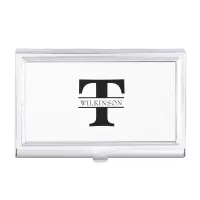 Simple Custom Monogram Personalized  Business Card Case