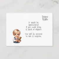 Baby diaper raffle enclosure card