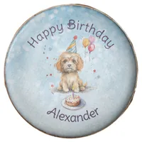 Cute Puppy with Party Hat Birthday Chocolate Covered Oreo