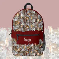 Cats meeting point - cute personalizable  printed backpack