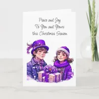 Purple Vintage Merry Christmas