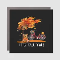 Cute Yorkshire Autumn Kawaii Yorkie It’s Fall Y’al Car Magnet