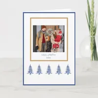 Blue Pagoda Christmas Trees 1-Photo  Card