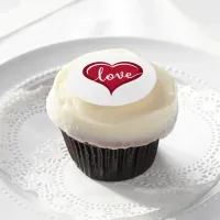 love in heart valentines edible frosting rounds