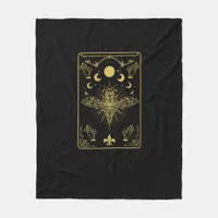 Cottagecore Aesthetic Mushroom Moth Goblincore Aca Fleece Blanket