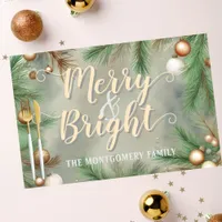 Merry and Bright Christmas Paper Placemat