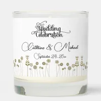 Elegant Timeless Soft Gold Floral Minimalism Scented Candle