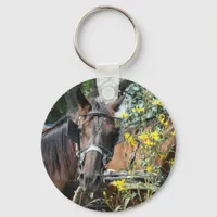 Amish waiting horse keychain