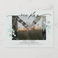 New Plan Photo Calligraphy Wedding Eucalyptus Postcard