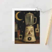Surreal Blender With a Face Postcard