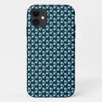 Baby Blue Mint Polka Dots Pattern iPhone Case