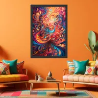 Vibrant Abstract Design Framed Art
