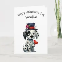 Charming Black and White Dog Happy Valentine's Day Card