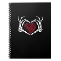 Skeleton Hand Heart Sign Costume Trending Hallowee Notebook