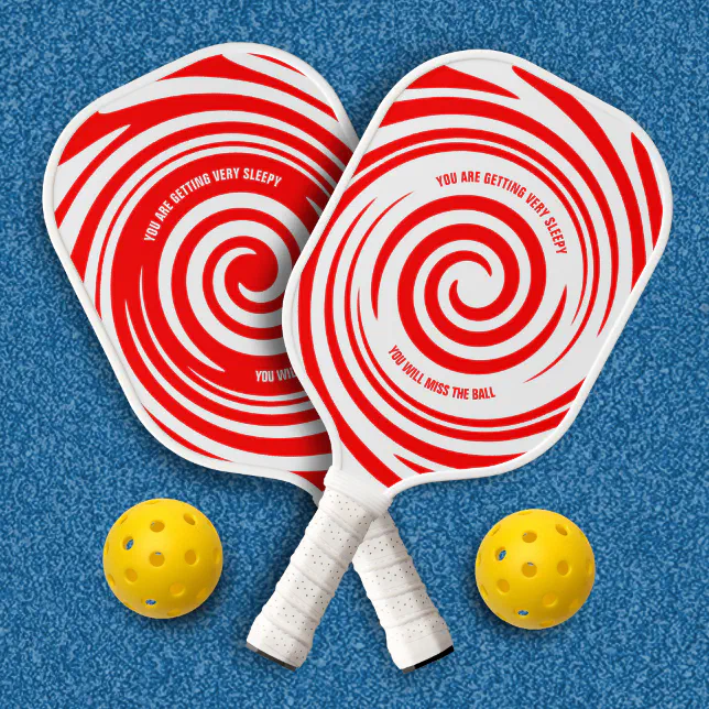 Funny Red White Swirls Hypnotic Pattern Pickleball Paddle