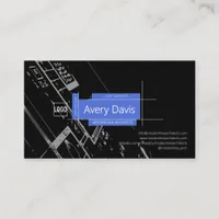 Modern Two-Sided Architecture Blueprint Business Card