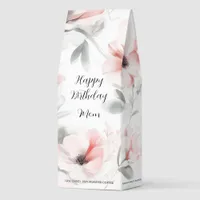 Pink Floral Watercolor Roasted Coffee