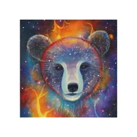 Cosmic Bear Wood Wall Art