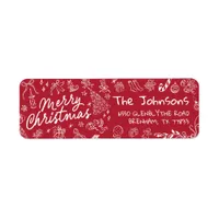 Hand Drawn Christmas  Return Address Label