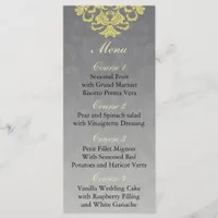 "yellow gray"  Wedding menu