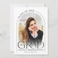 Simple Modern Arch Typography Photo Grad  Announcement