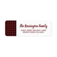 Rustic Christmas Red Buffalo Plaid Holiday Label