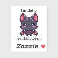I'm Batty for Halloween Personalized Sticker