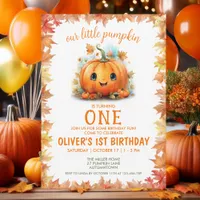 Cute Little Pumpkin Birthday Party Invitation