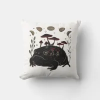 Academia Moon Witchy Goblincore Aesthetic Frog Cla Throw Pillow