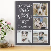Pet Memorial Personalized Keepsake Photo Collage Faux Canvas Print