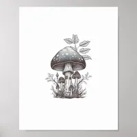 Cottagecore Mushroom Goblincore Aesthetic  Mushroo Poster