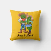 Pickle Cowboy, Gherkin Cowgirl, Dill Cucumber West Throw Pillow