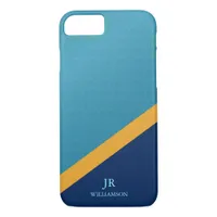 Modern Guy Damask Blue iPhone 8/7 Case