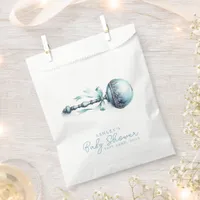 Elegant Blue Baby Rattle Boy Baby Shower Favor Bag