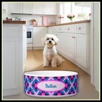 Vibrant Retro Pattern Print Pet Bowl