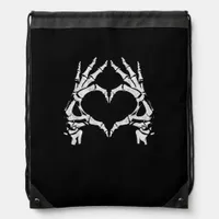 Skeleton Heart Hands - Halloween - Skeleton Hands  Drawstring Bag