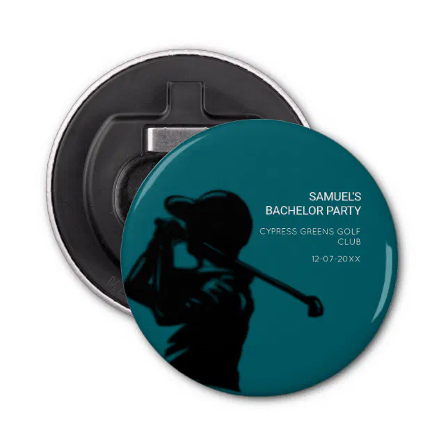 Black golfer Golfing Trip Bachelor Party minimal  Bottle Opener