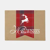 Warm Wishes Kraft & Tartan Red ID589 Doormat