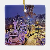 Vienna, Austria Snowy Train Christmas Ornament