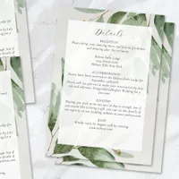 Eucalyptus Greenery Wedding Details Enclosure Card