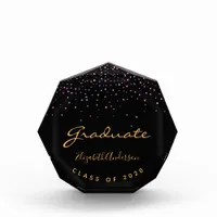 Graduate black gold purple confetti class acrylic award