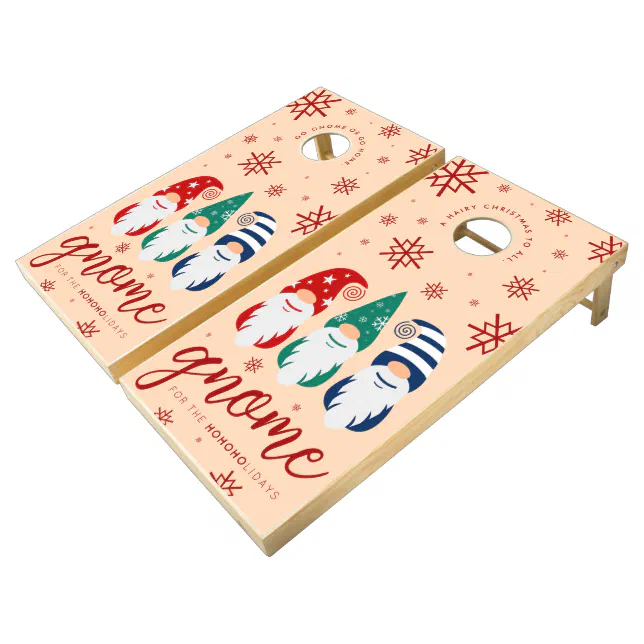 Hygge Christmas Gnome for the Holidays Snowflakes Cornhole Set