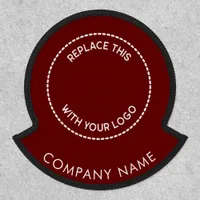 Minimalist Business Logo Company Name Burgundy Patch